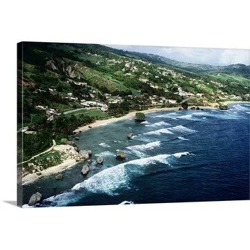 Holger Leue Premium Thick-Wrap Canvas entitled Coastline view of Bathsheba, St. Joseph, Barbados, Caribbean