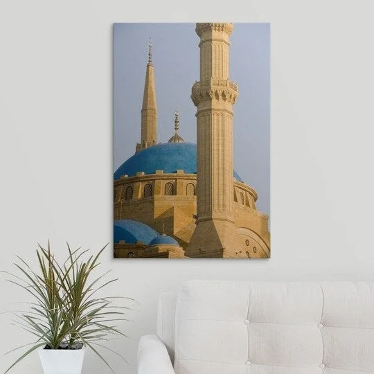 Holger Leue Premium Thick-Wrap Canvas entitled Mosque, Beirut, Lebanon, Middle East