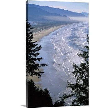 John Elk Premium Thick-Wrap Canvas entitled Beach and mountains, Oregon, USA