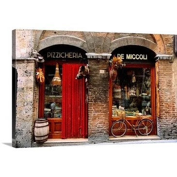 John Elk Premium Thick-Wrap Canvas entitled Bicycle in front of store, Siena, Tuscany, Italy, Europe