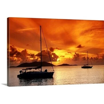 John Elk Premium Thick-Wrap Canvas entitled Boats off Tortola, Virgin Islands (UK), the Caribbean