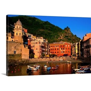 John Elk Premium Thick-Wrap Canvas entitled City view, Cinque Terre, Liguria, Italy