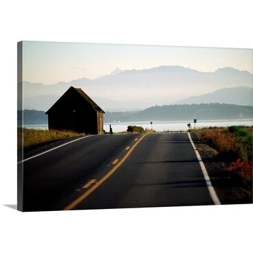 John Elk Premium Thick-Wrap Canvas entitled Mountains in the distance, Whidbey Island, Washington, USA