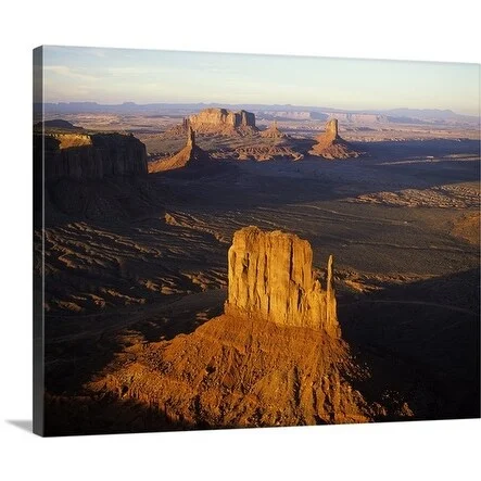 Manfred Gottschalk Premium Thick-Wrap Canvas entitled Mountain formations at sunset in Monument Valley Arizona