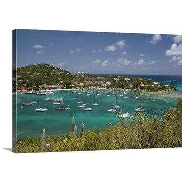 Margie Politzer Premium Thick-Wrap Canvas entitled Boats in Cruz Bay, St John, US Virgin Islands