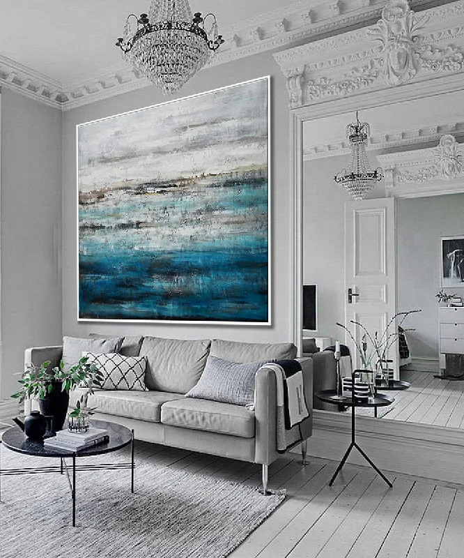 Modern Abstract Sky Sea Ocean Abstract Acrylic Painting Ap090