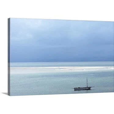 Oliver Strewe Premium Thick-Wrap Canvas entitled Anchored Sailboat, Mozambique, Africa