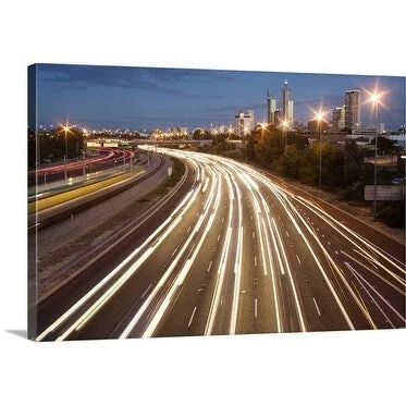 Orien Harvey Premium Thick-Wrap Canvas entitled Traffic at dusk on a highway in Perth, Australia