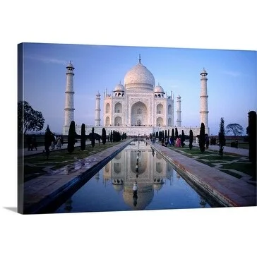 Paolo Cordelli Premium Thick-Wrap Canvas entitled Taj Mahal with reflection in water