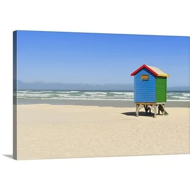 Premium Thick-Wrap Canvas entitled Beach Huts on Muizenburg Beach Cape Town