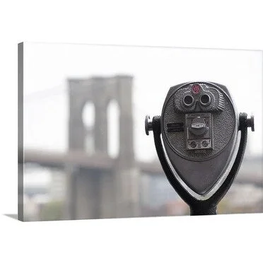 Premium Thick-Wrap Canvas entitled Binoculars on riverbank in Manhattan, New York City, U.S.A.