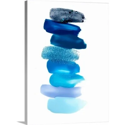 Premium Thick-Wrap Canvas entitled Blue Nail Polish Swatches