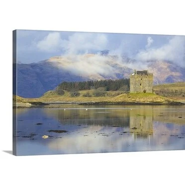 Premium Thick-Wrap Canvas entitled Castle Stalker situated on an island in Loch Laich, Appin, Argyll