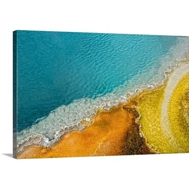 Premium Thick-Wrap Canvas entitled Colorful mineral deposits around thermal pools in Yellowstone National Park, Wyoming