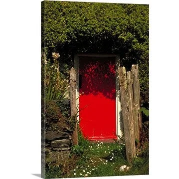 Premium Thick-Wrap Canvas entitled Cottage Door, Harlech, Gwynedd, Wales.