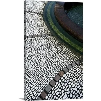 Premium Thick-Wrap Canvas entitled Decorative cobbled paving, National Botanical Garden of Wales, Llanarthne