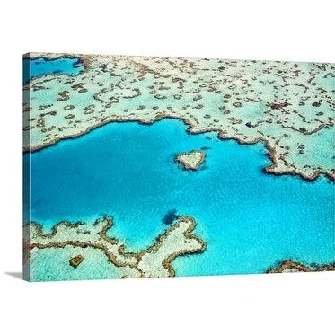 Premium Thick-Wrap Canvas entitled Heart Reef in the Great Barrier Reef, Whitsunday Islands, Coral Sea, Australia