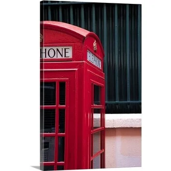 Premium Thick-Wrap Canvas entitled London telephone box, Covent Garden, London, England.