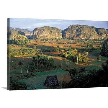 Premium Thick-Wrap Canvas entitled Mogotes Hills and Tobacco plantations. Vinales Valley, UNESCO World Heritage site,