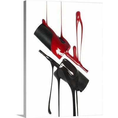 Premium Thick-Wrap Canvas entitled Nail polish dripping off the brushes