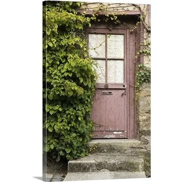 Premium Thick-Wrap Canvas entitled Old doors at Rue du Jerzual in the picturesque village of Dinan, Brittany, France