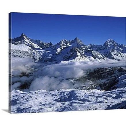 Premium Thick-Wrap Canvas entitled Penninian alps above Zermatt, Switzerland