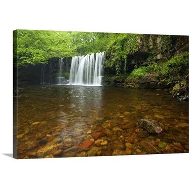 Premium Thick-Wrap Canvas entitled Sgwd ddwli Waterfall, Ystradfellte, Brecon, Wales