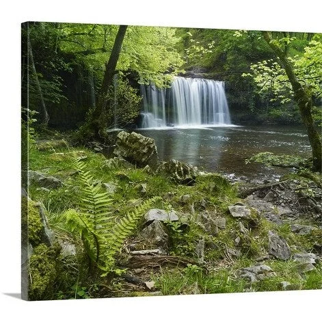 Premium Thick-Wrap Canvas entitled Sgwd ddwli Waterfall, Ystradfellte, Brecon, Wales, UK