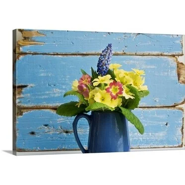 Premium Thick-Wrap Canvas entitled Spring flower arrangement with Primula