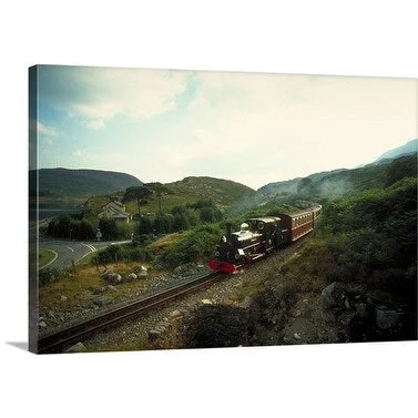 Premium Thick-Wrap Canvas entitled Steam train, Blaenau Ffestiniog, Gwynedd, Wales.