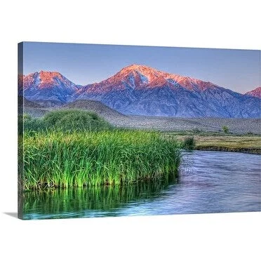 Premium Thick-Wrap Canvas entitled Sunrise alpenglow On Mt tom and Owen's River, California, USA, October 2010