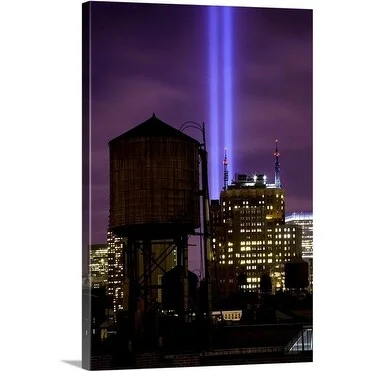 Premium Thick-Wrap Canvas entitled World Trade Center lights. Tribute in Light.