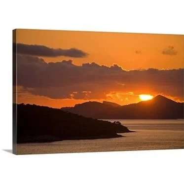 Richard Cummins Premium Thick-Wrap Canvas entitled Beach Sunset, Dubrovnik, Croatia