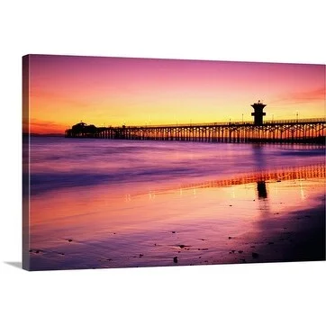 Richard Cummins Premium Thick-Wrap Canvas entitled Seal beach pier at sunset, California, USA