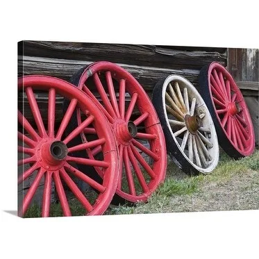 Richard Cummins Premium Thick-Wrap Canvas entitled Wheels, Butte, Montana, USA