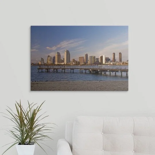 Witold Skrypczak Premium Thick-Wrap Canvas entitled San Diego city skyline, California,